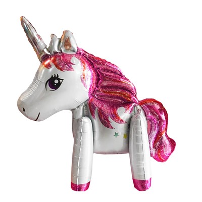 Шар фольгированный 24" «Единорог-игрушка», цвет серебряный, под воздух
