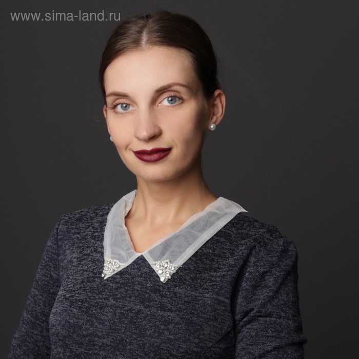 Воротник пришивной, на основании, 43 × 6 см, цвет белый - Фото 1