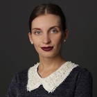 Воротник пришивной, на ткани, 40 × 9 см, цвет «молочный» - Фото 1