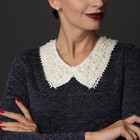 Воротник пришивной, на ткани, 40 × 9 см, цвет «молочный» - Фото 2