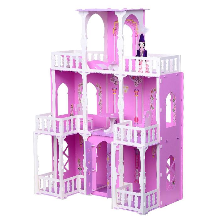 Домик для кукол «Дом Малика» с мебелью, бело-розово-сиреневый - Фото 1