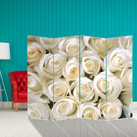 Ширма "Белые розы", 200 х 160 см