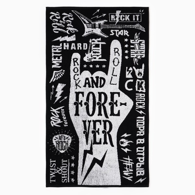 Полотенце махровое Этель Rock-n-Roll, 70×130 см, 100% хлопок, 420 г/м²