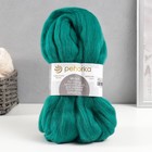 Шерсть для валяния 100% полутонкая шерсть 50гр (335 изумруд) - Фото 4