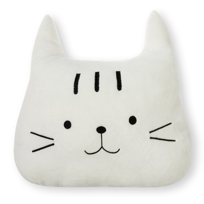 Подушка декоративная "Крошка Я" Кот, цвет белый, 40х35 см, велюр п/э 100%