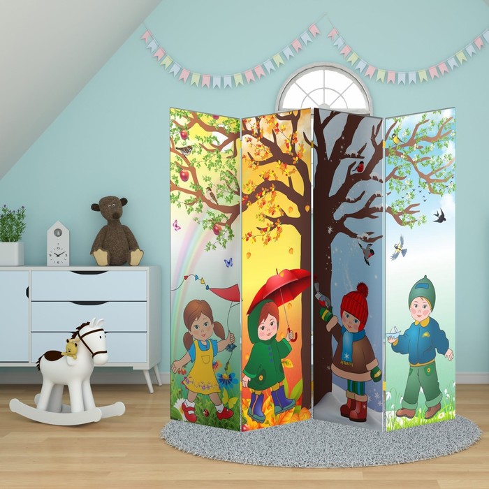 Ширма – перегородка «Дарим Красиво. Времена года», 200×160 см - Фото 1