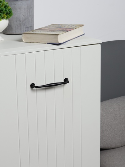 Ручка-скоба мебельная WAVE PC173BL, м/о 128 мм, цвет чёрный