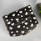 Шкатулка для украшений «Сердечки на чёрном», кожзам, с замком и ключом, 11×16×13 см - фото 63038385