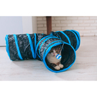 Туннель для кошек шуршащий "Тройник", 80 см, диаметр трубы 25 см, микс цветов - фото 8426429