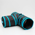 Туннель для кошек шуршащий "Тройник", 80 см, диаметр трубы 25 см, микс цветов - Фото 3