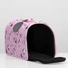 Сумка - переноска каркасная «Играющие котики», размер М, 40×21×27 см, розовая - Фото 10