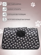 Сумка-переноска каркасная «Лапки Happy», размер L, 53×21×29 см, чёрная - Фото 3