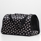 Сумка-переноска каркасная «Лапки Happy», размер L, 53×21×29 см, чёрная - Фото 6