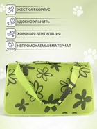 Сумка - переноска «Цветы», размер L, 53×21×29 см, каркасная, зелёная - Фото 3