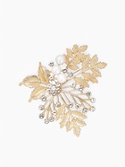 Брошь «Папоротник», цвет белый в золоте - Фото 1