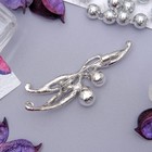 Брошь «Вишневая веточка», цвет белый в серебре - Фото 3