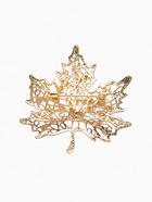 Брошь «Лист кленовый», бело-зелёная в золоте - Фото 3