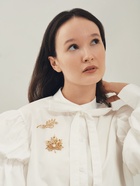 Брошь «Лист кленовый», бело-зелёная в золоте - Фото 9