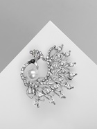 Брошь «Жар-птица» с жемчужиной, цвет бело-радужный в серебре - Фото 6