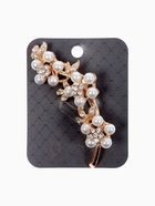 Брошь «Цветочное трио» жемчуг, цвет белый в золоте 3723794