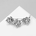 Брошь «Цветочное трио» жемчуг, цвет белый в серебре - Фото 3