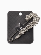 Булавка «Жемчужная россыпь» со стразами, 7.5 см, белая в серебре 3723966