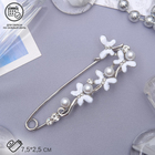 Булавка «Бабочки» с жемчужинками, 7.5 см, белая в серебре - Фото 2