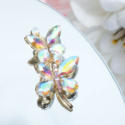 Брошь «Бабочки» парочка, радужная в золоте