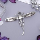 Брошь «Стрекоза» моно, цвет серый в черненом серебре - Фото 2