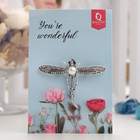 Брошь «Стрекоза» моно, цвет серый в черненом серебре - Фото 3