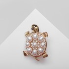 Брошь «Черепаха» с жемчужным панцирем, цвет белый в золоте - Фото 2