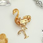 Брошь «Фламинго» жемчужное крыло, цвет белый в золоте - Фото 2