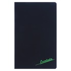 Записная книжка А5, 96 листов «Чёрная», искусственная кожа, ламинация soft touch, зелёный блок - Фото 1