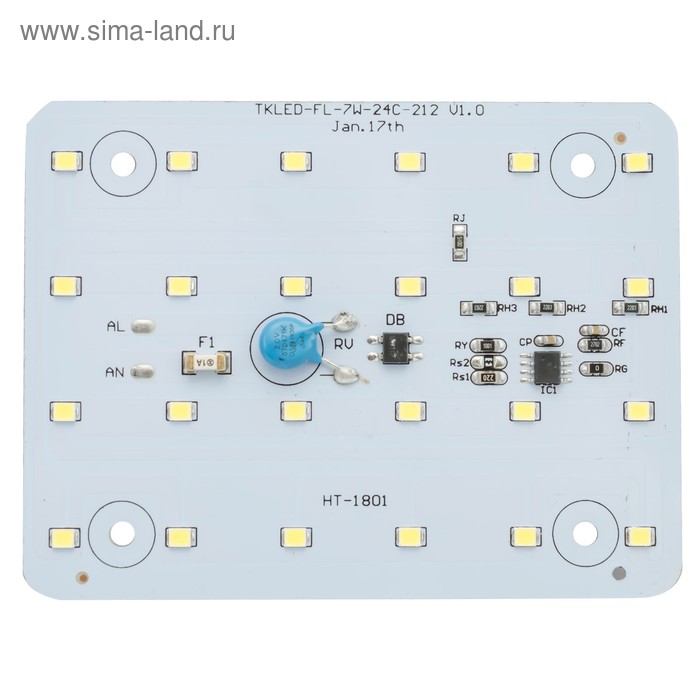 Плата светодиодная 02-11, 220 В, 7 Вт, SMD2835, 600Лм - Фото 1