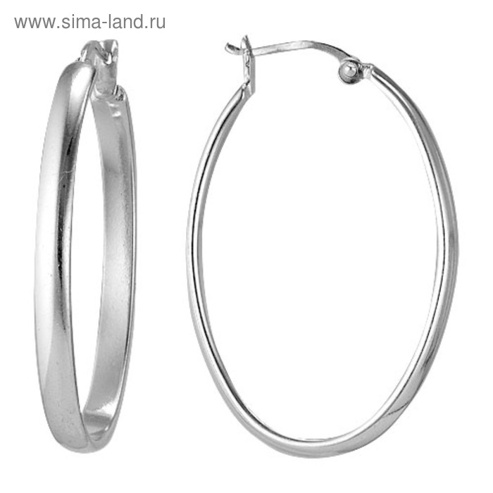 Серьги-кольца посеребрение «Симпл» d=4 - Фото 1