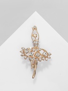 Брошь «Балерина» ан лер, белая в золоте 3723732
