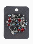 Брошь «Цветов букет» венок, цветная в чернёном серебре - Фото 5