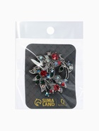 Брошь «Цветов букет» венок, цветная в чернёном серебре - Фото 8