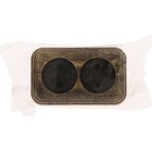 Розетка "Элект" RA 16-237-ЧБ, 16 А, 250 В, двухместная, открытая, без з/к,черная под бронзу - Фото 3