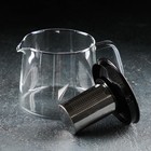 Чайник стеклянный заварочный «Локи», 1,4 л, с металлическим ситом, цвет чёрный - фото 4258880