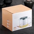 Заварочный чайник «Локи», 1.4 л, с металлическим ситом, стекло, чёрный - Фото 6