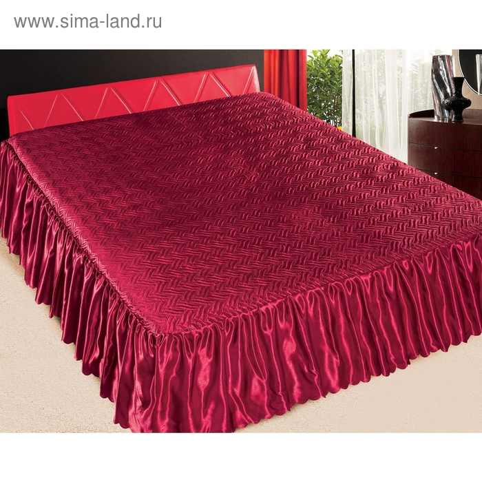 Покрывало Marianna Premium с оборкой, 140х200см/35см искус.шелк п/э100% - Фото 1
