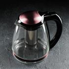 Чайник стеклянный заварочный «Глянец», 2 л, с металлическим ситом, цвета розовый - фото 8746218