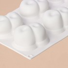 Форма для муссовых десертов и выпечки KONFINETTA «Вишенки», 29.8×17.2×4.2 см, 6 ячеек (8×5 см), силикон, белая - Фото 5