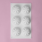Форма для муссовых десертов и выпечки Доляна «Кристалл», 29,5×17×3,5 см, 6 ячеек (d=6,5 см), цвет белый - фото 4258905