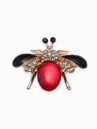 Брошь «Муха» в полете, цветная в золоте - Фото 1