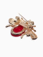 Брошь «Муха» в полете, цветная в золоте - Фото 3