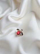 Брошь «Муха» в полете, цветная в золоте - Фото 4