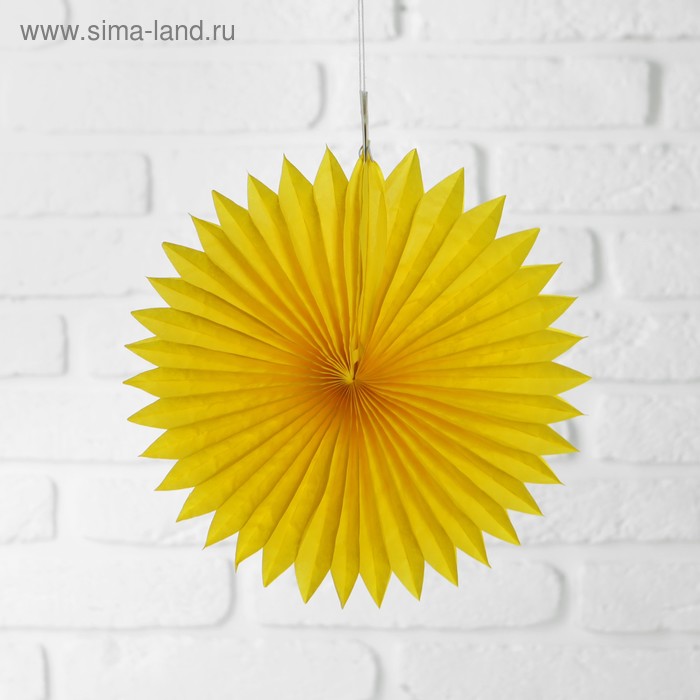 Изделие из бумаги декор «Круг», 25 см, цвет жёлтый - Фото 1