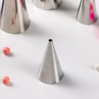 Набор кондитерский Доляна, 10 предметов: насадки 6 шт., адаптер с колпачком, 2 переходника, зажим для мешка - Фото 3